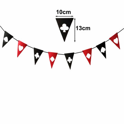 Casino Poker Birthday Theme Party Decorations Casino Happy Birthday Banner Poker Garland for Casino Night Poker Events Supplies