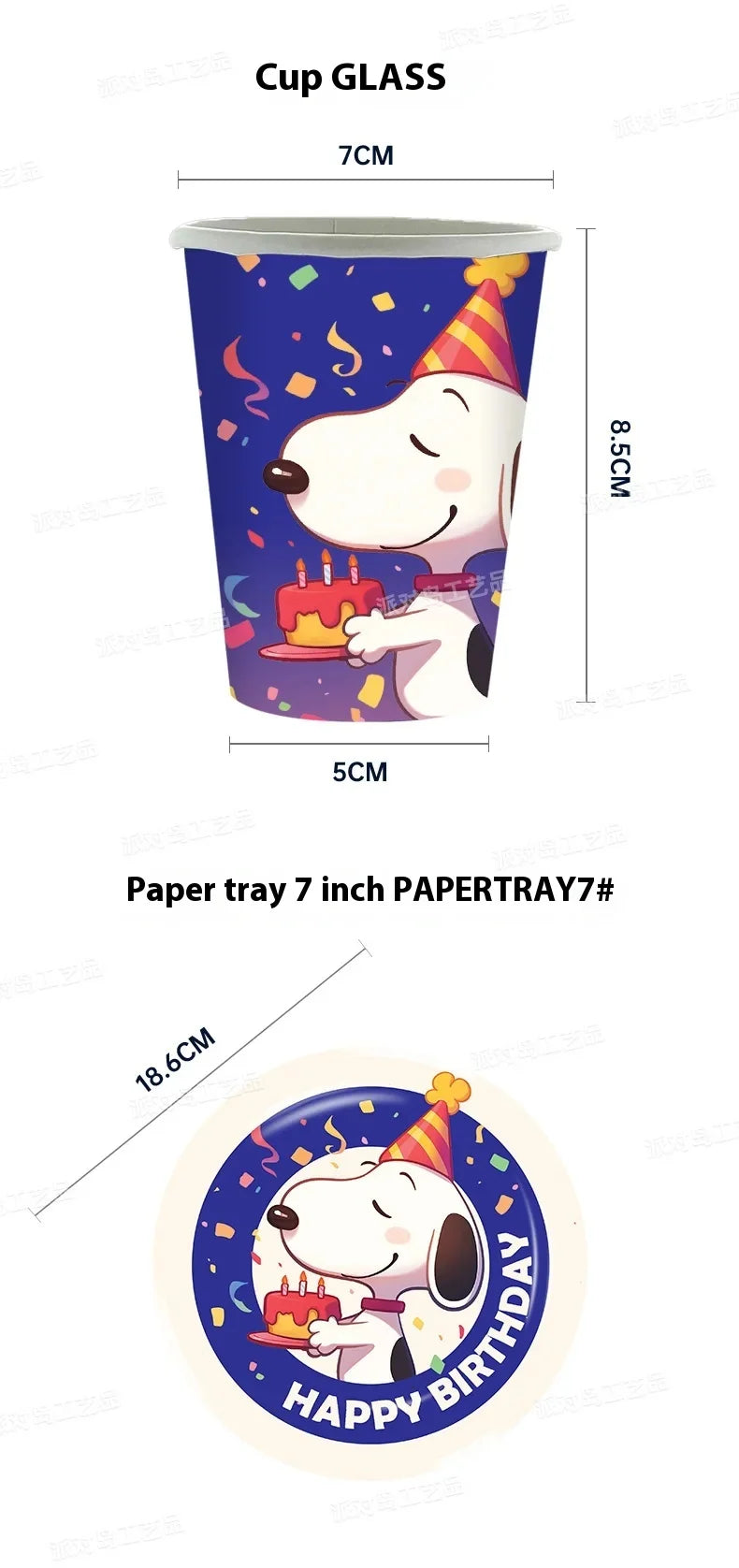 Snoopy Theme Party Decoration Layout Props Disposable Paper Plates Paper Towels Tablecloth Tableware Set Birthday Party Supplies