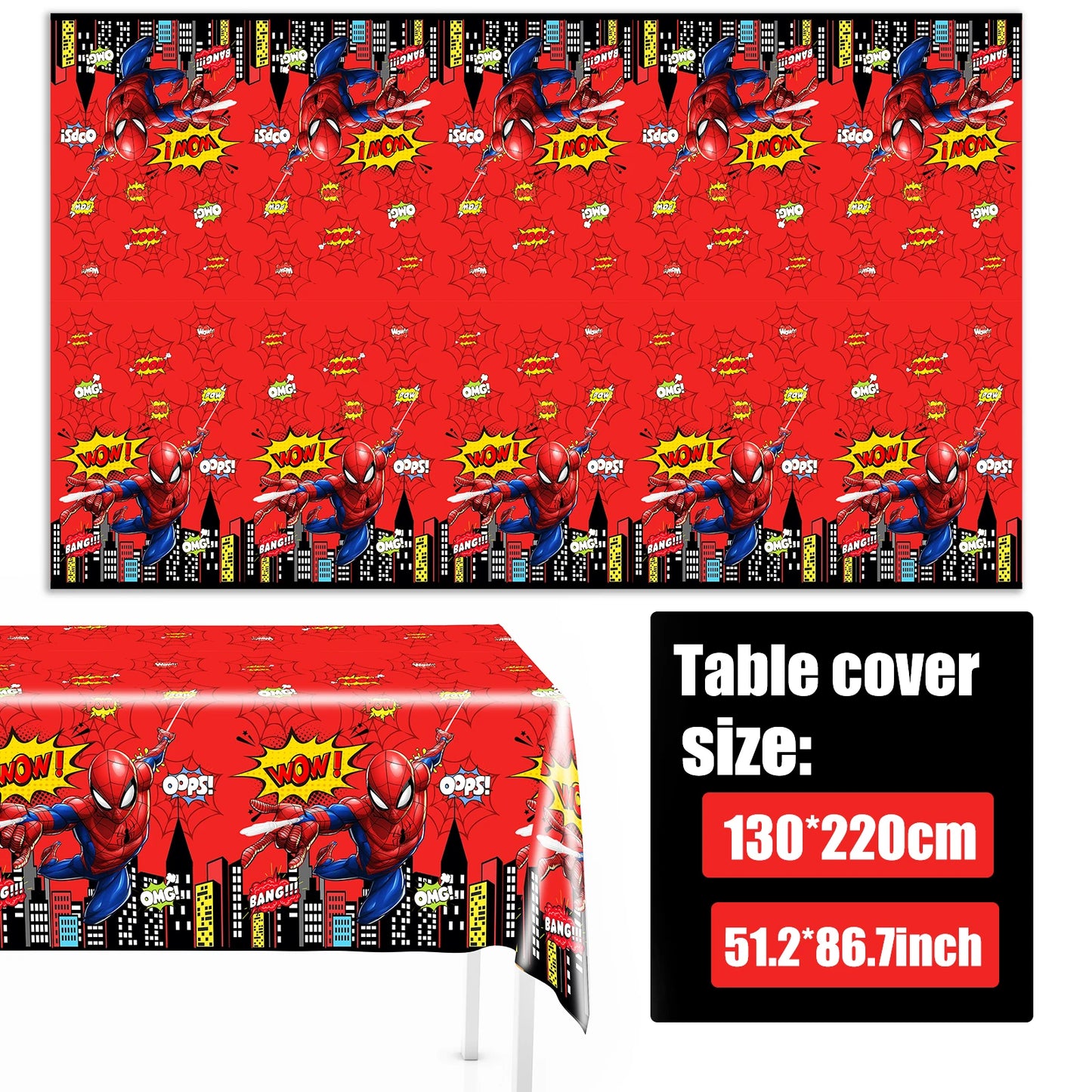 Tablecloth Decorations Spiderman Birthday Party Supplies Spider And His Amazing Friends Table Cover Baby Shower for Kids Gifts