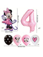 Minnie-themed Birthday Party Decorations, Decorations for Family and School Gatherings, Set of Latex Balloons and Foil Balloons