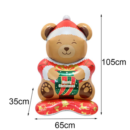 Christmas Party Decorations 4D Standing Reindeer Snowman Santa Claus Christmas Streetlights Bear Dog Balloons Cartoon Balloons