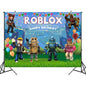Roblox Birthday Party Decoration Roblox Game Set Tableware Tablecloth Balloon Cake Topper Backdrop Baby Showe Toy Party Supplies