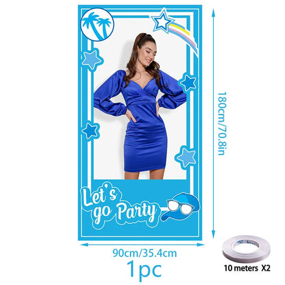 Birthday Party Decoration Blue Pink Photo Booth Props Party For Girls And Boys Birthday Bridal Shower Party Photo Stand