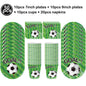 Soccer Theme Disposable Tableware Set Paper Plates Cups Napkins Tablecloth Boys Sports Football Birthday Party Decor Supplies