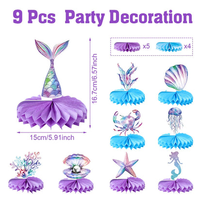 Little Mermaid Party Decoration Mermaid Disposable Tableware Happy 1st Birthday Party Decorations Kids Baby Shower Girl Supplies