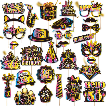 Birthday Party Decoration Photo Props 30 40 50 Birthday Party Glasses Decoration