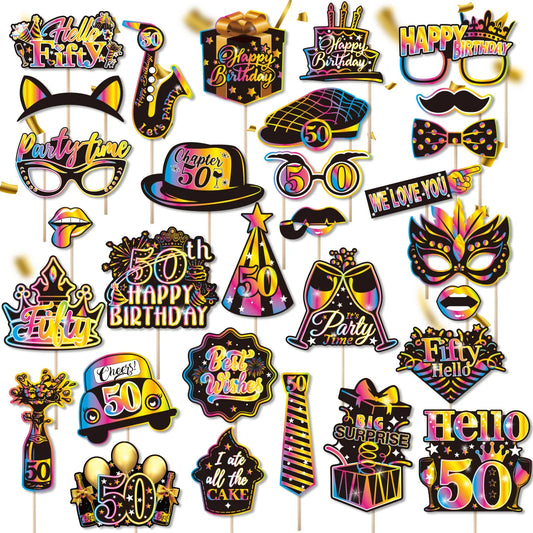 Birthday Party Decoration Photo Props 30 40 50 Birthday Party Glasses Decoration