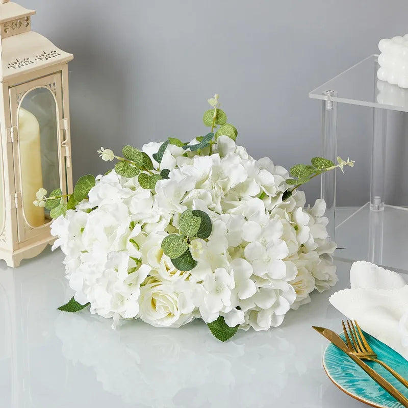 New Party Table Decoration Flower Ball Simulation Rose Hydrangea Wedding Road Flower Ball Foreign Trade Decoration Flower