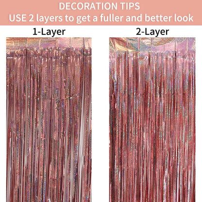 Bachelorette Party Decorations Sequin Backdrop Curtain 2m Tinsel Foil Birthday Curtain Wedding Birthday Party Decorations