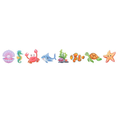 Ocean Party Decorations Under The Sea Banner Jellyfish Crab Seahorse Fish Sea Shell Hanging Swirls Baby Shower Birthday Supplies