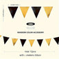 1 Set Black Golden Party Decorations Triangle Pennant Banner Flag Garland Birthday Graduation Wedding Engagement Party Supplies