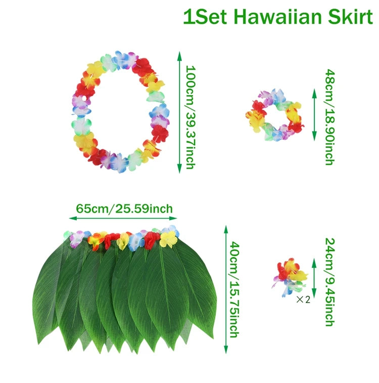 Hawaiian Party Decorations Artificial Flower Garland Summer Tropical Aloha Hawaii Party Supplies Wedding Birthday Flamingo Decor