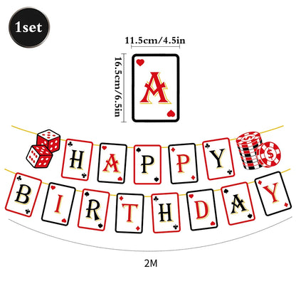 Casino Party Decoration Dice Balloon Lucky 7 Foil Balloon Latex Poker Balloons Casino Poker Party Las Vegas Wedding Decorations