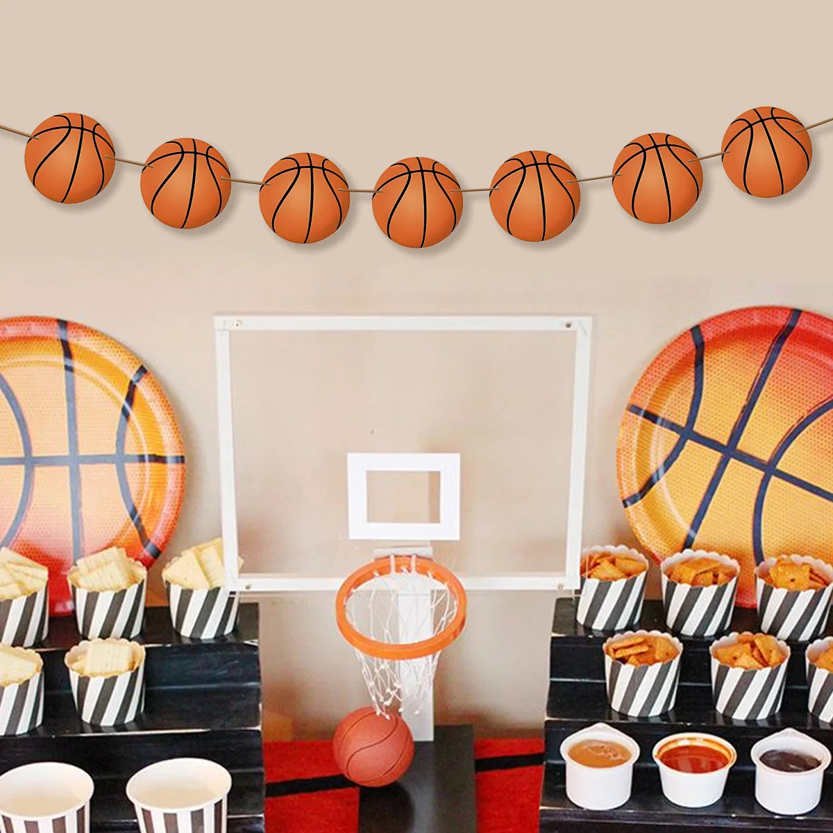 Sports Themed Basketball Party Decorations Hanging Banner for Birthday Baby Shower Sports Theme Party Decorations