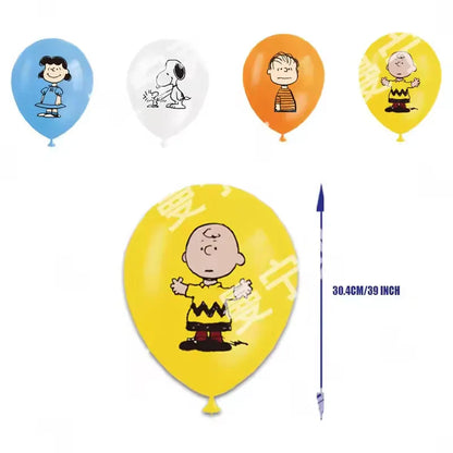 Snoopy Theme Party Decoration Layout Props Disposable Paper Plates Paper Towels Tablecloth Tableware Set Birthday Party Supplies