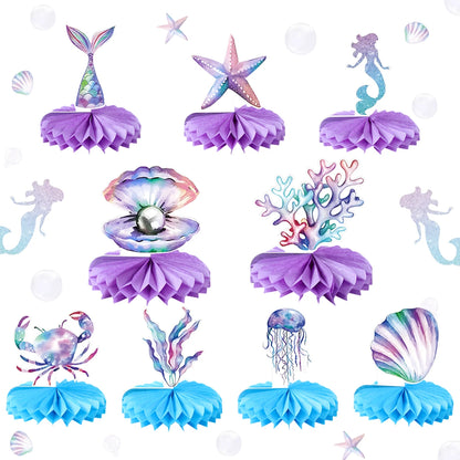 Little Mermaid Party Decoration Mermaid Disposable Tableware Happy 1st Birthday Party Decorations Kids Baby Shower Girl Supplies