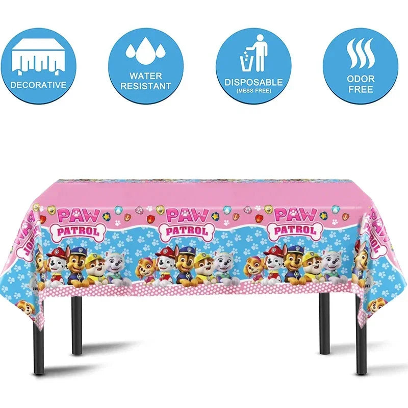 Paw Patrol Table Decoration Table Cloth Birthday Supplies Dog Party Decorations Disposable Table Cover Waterproof Party Supplies