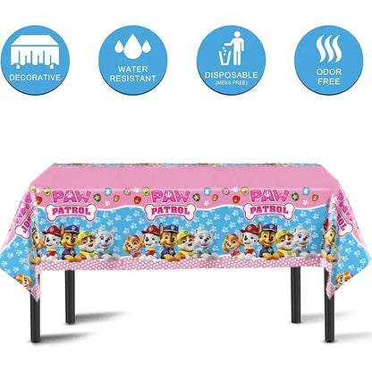 Paw Patrol Table Decoration Table Cloth Birthday Supplies Dog Party Decorations Disposable Table Cover Waterproof Party Supplies