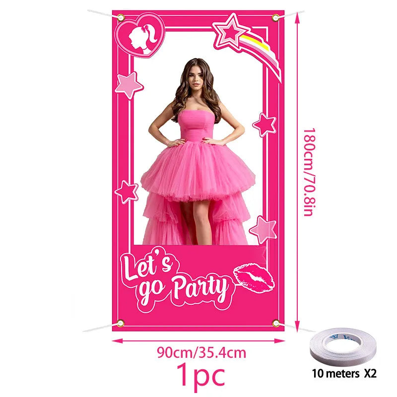 Birthday Party Decoration Blue Pink Photo Booth Props Party For Girls And Boys Birthday Bridal Shower Party Photo Stand