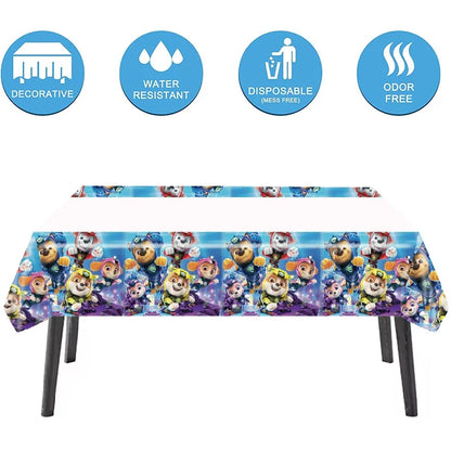 Paw Patrol Table Decoration Table Cloth Birthday Supplies Dog Party Decorations Disposable Table Cover Waterproof Party Supplies