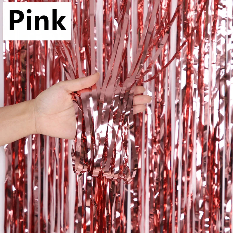 3/2/1Pack Party Background Wedding Decoration Foil Fringe Curtain Sequin Bachelorette Photo Backdrop Wall Curtain Birthday Gifts