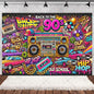 90’S Disco Party Decorations Back To 90s Backdrop Women Men Friend Birthday Music Party Disposable Tableware Balloon CakeTopper