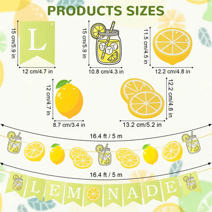Summer Lemonade Party Supplies Decor Lemon Garland Sign DIY Lemonade Stand Banner for Refreshing Lemon Stand Decorations