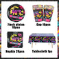 90’S Disco Party Decorations Back To 90s Backdrop Women Men Friend Birthday Music Party Disposable Tableware Balloon CakeTopper