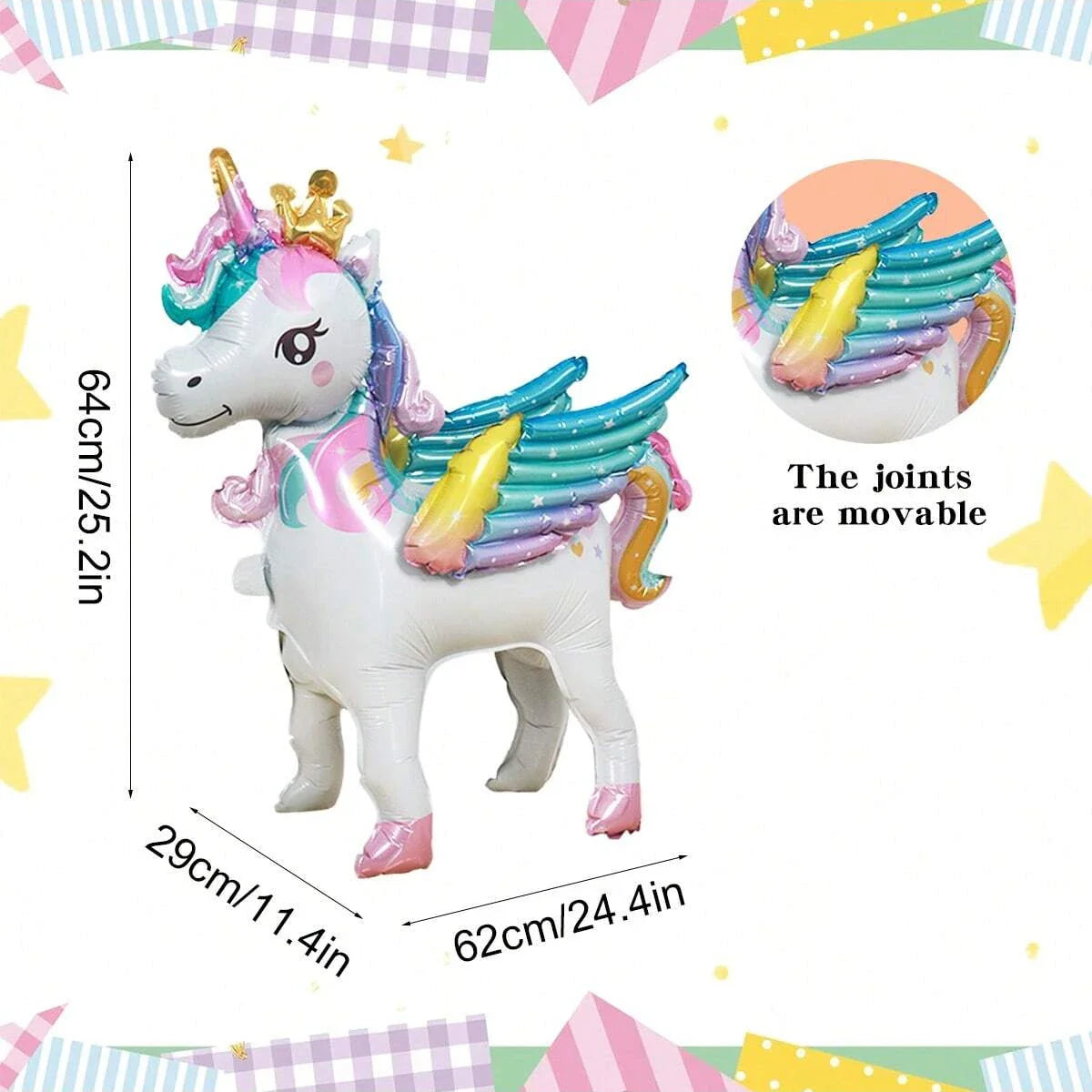 1pc Freestanding Cute Unicorn Balloon, Birthday Decoration, Rainbow Unicorn Party Supplies, Room Decoration