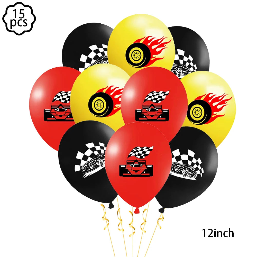 Racing Car Table Runner Tablecloths Table cover checkered flag racing road track kids Race Car Themed birthday Party Decoration