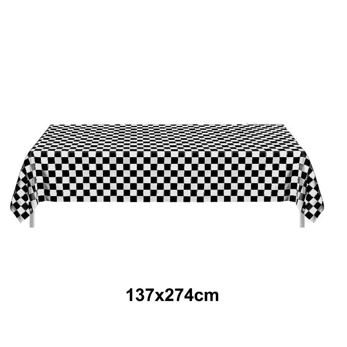 Checkered Race Car Party Tablecloths Black White Checkered Flag Tablecloth Racetrack Tablecover Racing Birthday Party Supplies