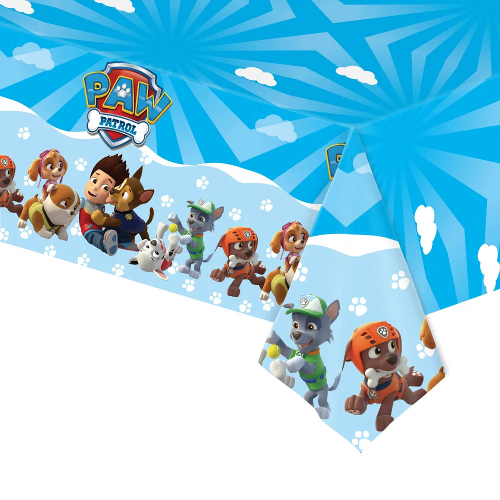 Paw Patrol Table Decoration Table Cloth Birthday Supplies Dog Party Decorations Disposable Table Cover Waterproof Party Supplies
