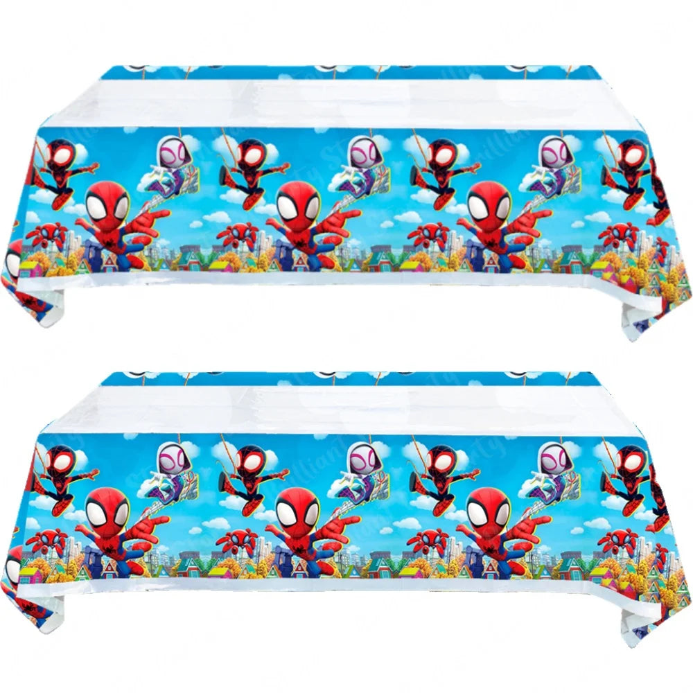Spidey and His Amazing Friends Party Tablecloth Spiderman Plastic Table Cover Party Supplies for Boys Girls Birthday Decorations
