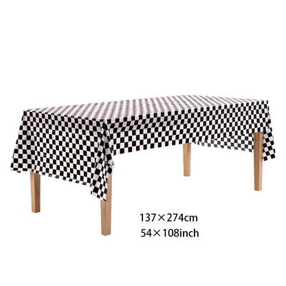 Racing Car Table Runner Tablecloths Table cover checkered flag racing road track kids Race Car Themed birthday Party Decoration