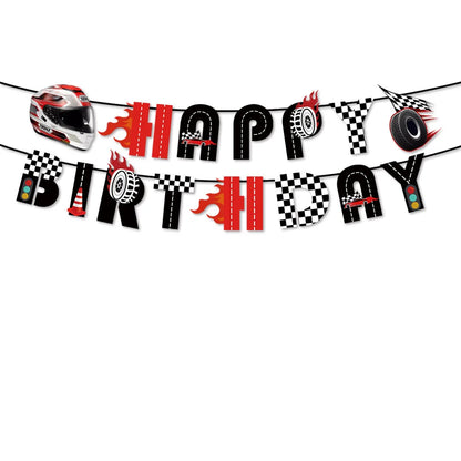 Racing Car Table Runner Tablecloths Table cover checkered flag racing road track kids Race Car Themed birthday Party Decoration