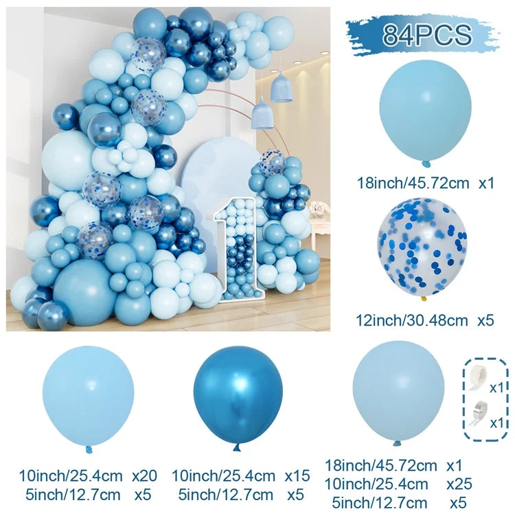 Blue Balloon Garland Arch Kit Happy Birthday Party Decorations Confetti Ballons Baby Shower Baloon Wedding Decor Globos