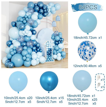 Blue Balloon Garland Arch Kit Happy Birthday Party Decorations Confetti Ballons Baby Shower Baloon Wedding Decor Globos