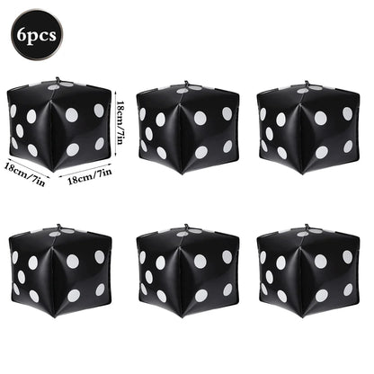 Casino Party Decoration Dice Balloon Lucky 7 Foil Balloon Latex Poker Balloons Casino Poker Party Las Vegas Wedding Decorations