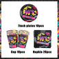 90’S Disco Party Decorations Back To 90s Backdrop Women Men Friend Birthday Music Party Disposable Tableware Balloon CakeTopper