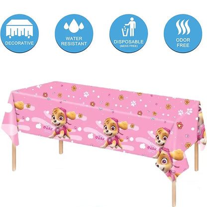 Paw Patrol Table Decoration Table Cloth Birthday Supplies Dog Party Decorations Disposable Table Cover Waterproof Party Supplies