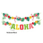 Tropical Party Decorations  Hibiscus Flower Garland Strawberry Cups Luau Grass Table Skirt Summer Beach Hawaiian Party Supplies