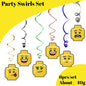 Theme Birthday Party Decorations Cake Topper Birthday CUP PLATE Straw Swirls Stickers  KidsParty Supplies Decor
