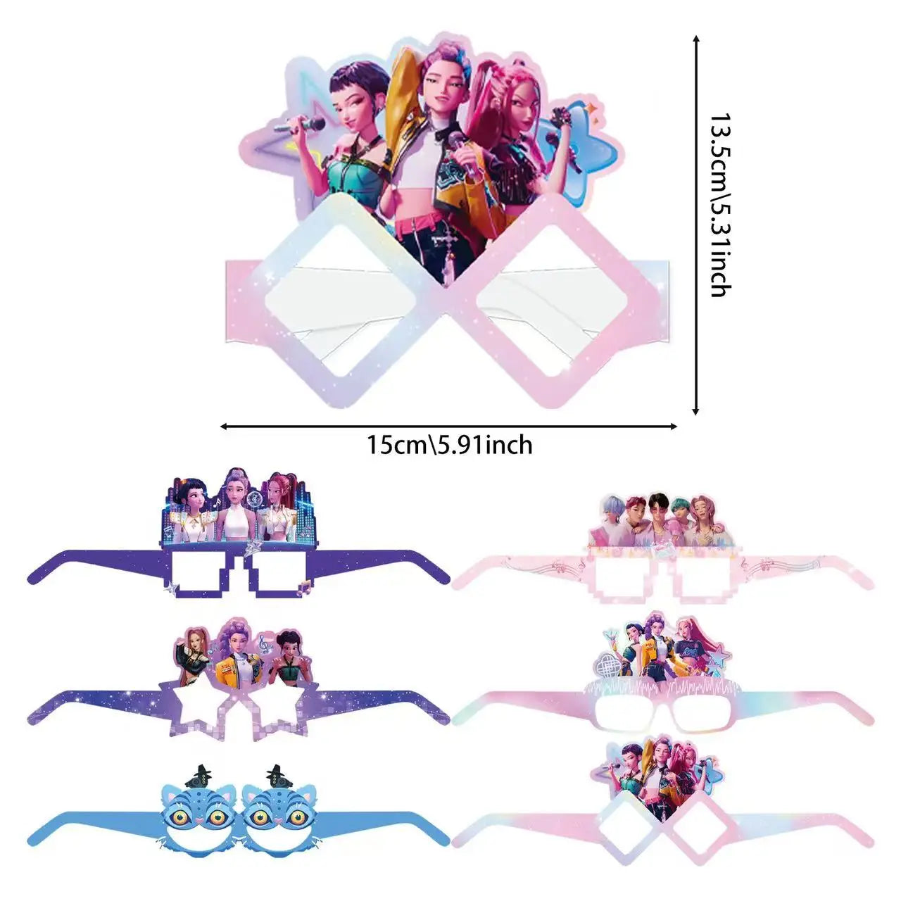 Kpop Demon Hunters Theme Disposable Tableware Set Party Supplies Huntrix Saga Boys Cake Toppings Hanging Cloth Party Decoration
