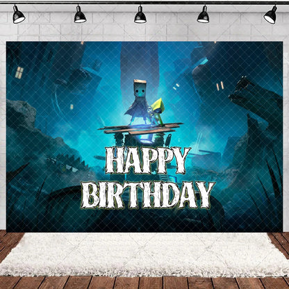 Game L-Little Nightmaresd 3 Birthday Party Decorations Balloons Banner Cake Topper Anime Backdrop Halloween Decor Kids Gifts