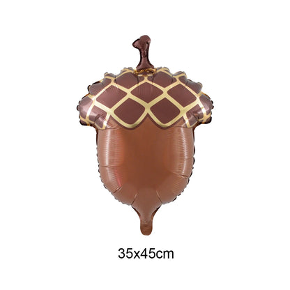 Thanksgiving Theme Party Decorations Maple Leaf Nut Squirrel Balloons Jungle Animals Party Decor Supplies Kids Gifts